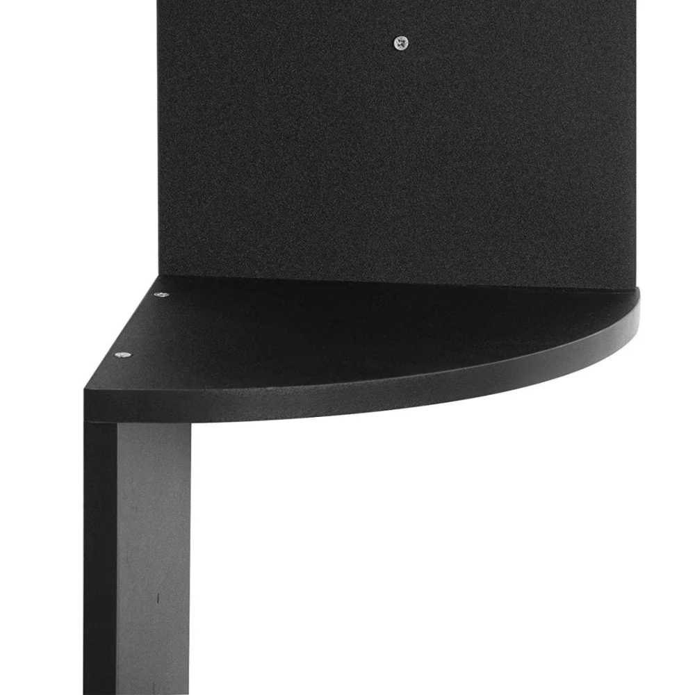 WOLTU nástěnná police, klikatá rohová police, stojan na CD DVD, 5patrová nástěnná knihovna černá