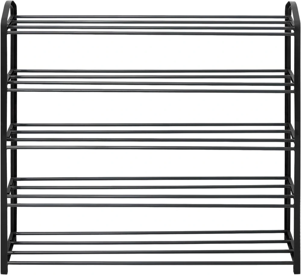 WOLTU SR0023sb5 Stojan na boty s 5 policemi na 20 párů bot, XXL stojan, 79 x 19,5 x 79 cm, šedý