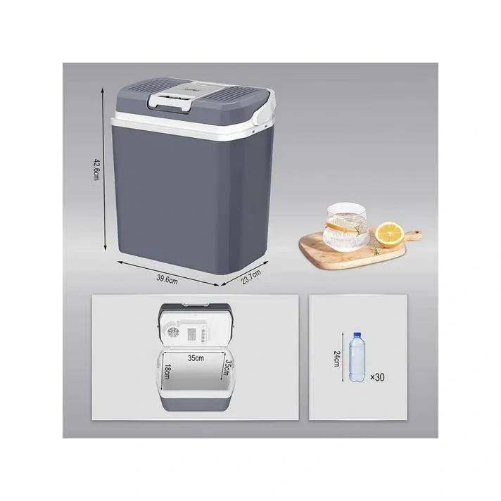 Termoelektrický přenosný chladič Woltu 22L vyrobený z polypropylenu s šedým povrchem