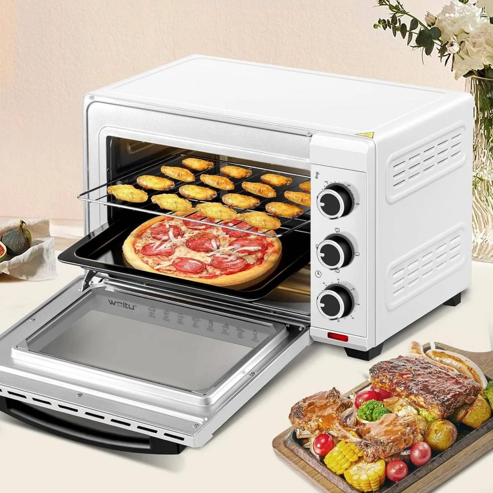 WOLTU mini trouba 28L, 1600W, 100-230°C, časovač 0-60 min, 3 režimy ohřevu bílá