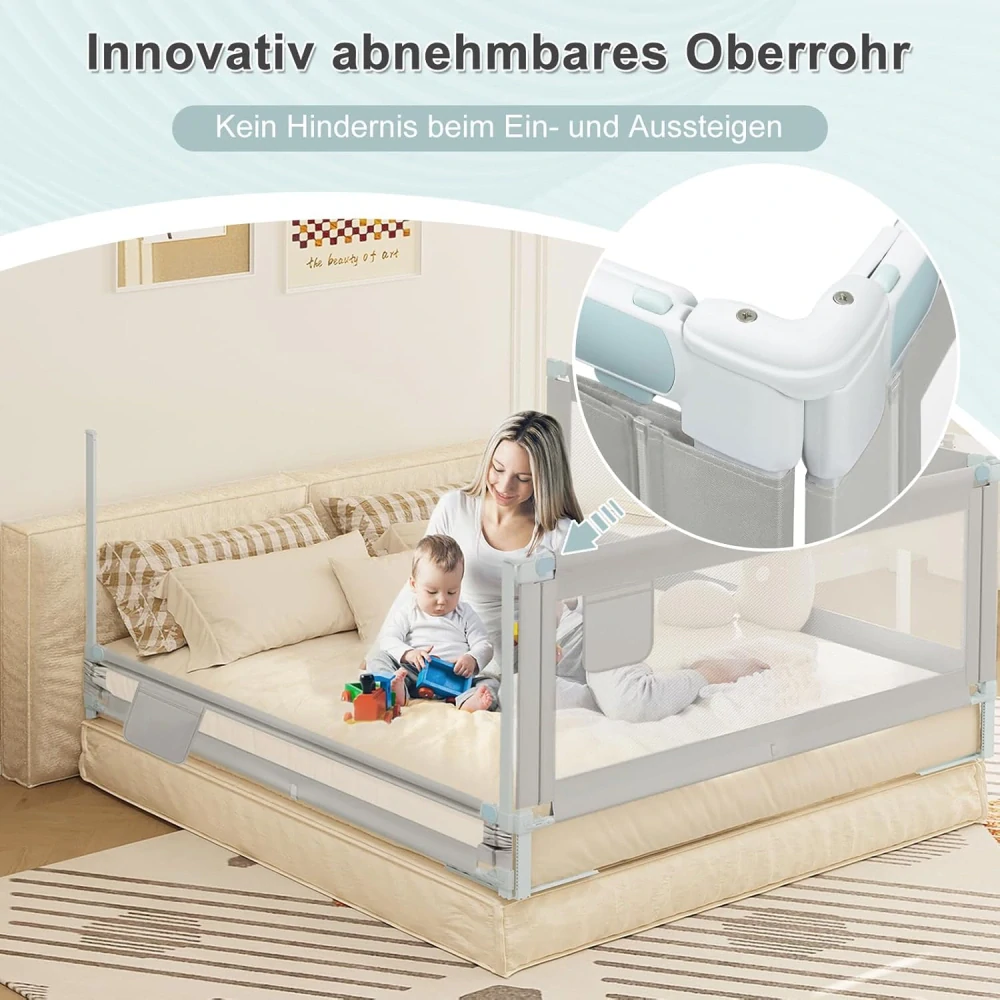 WOLTU zábradlí na postel, 150 cm