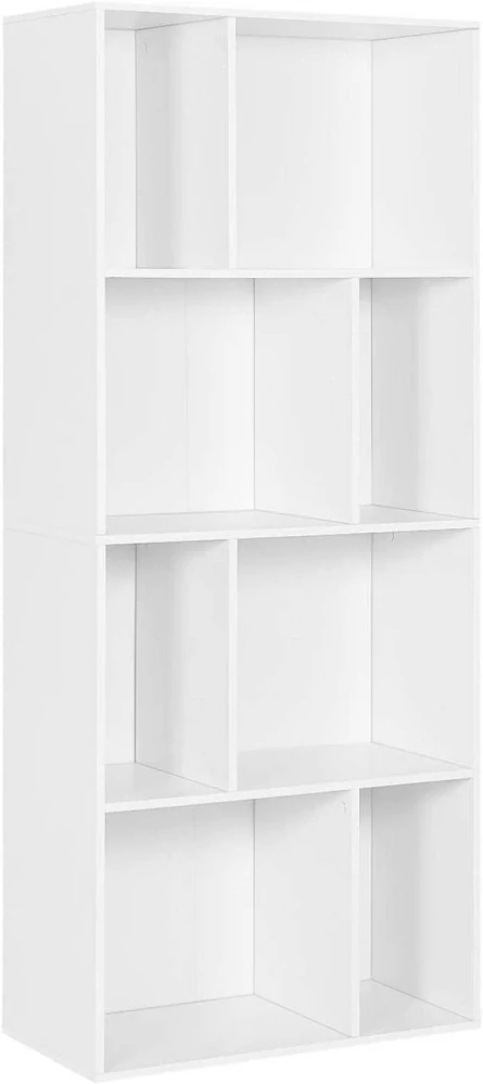 Knihovna WOLTU, stojací police bílá, 60x29x143,5 cm