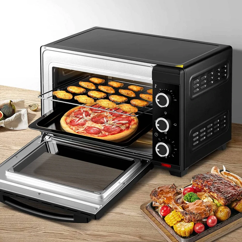 Mini trouba WOLTU 28 l, 1600 W, 100–230 °C, časovač 0–60 min, 3 režimy ohřevu
