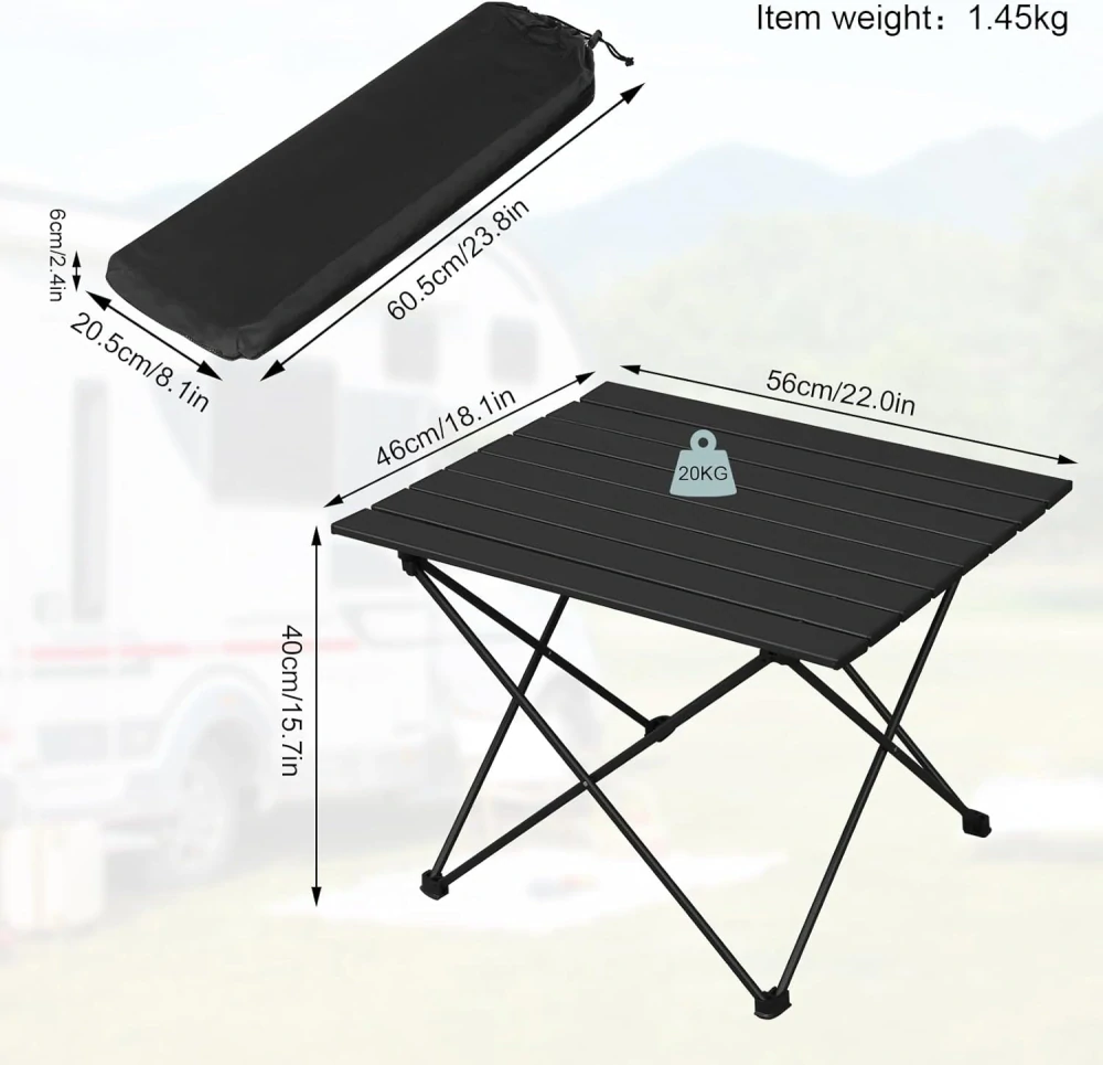 Skládací kempingový stůl WOLTU, hliníkový ultralehký