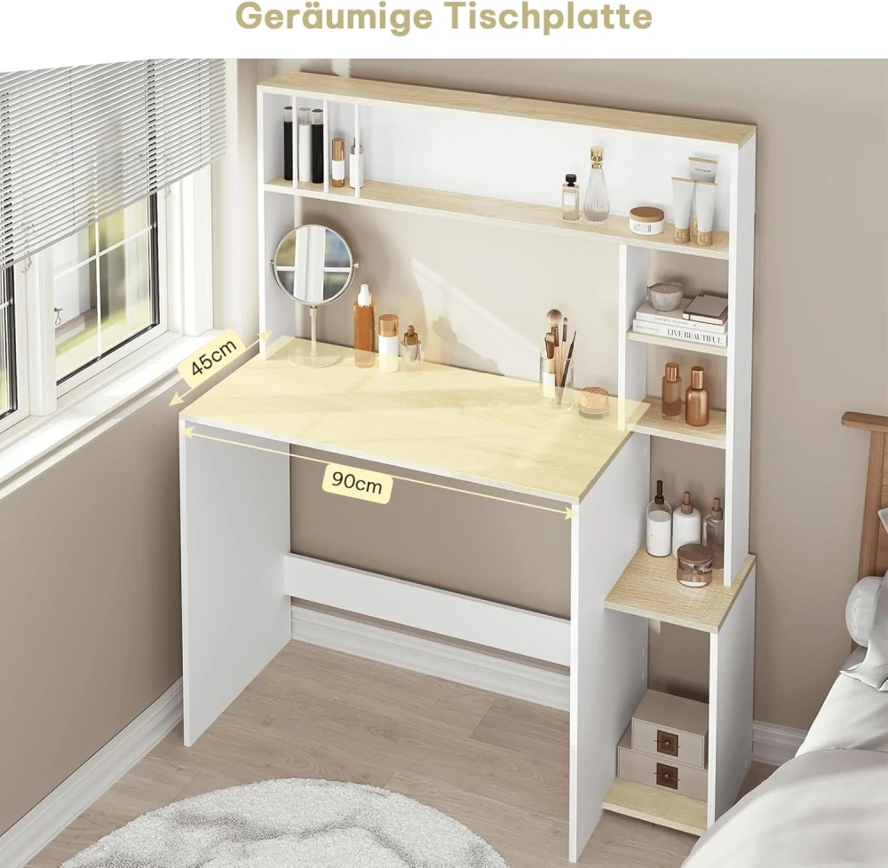 eSituro Desk, Počítačový stůl s policí, 113,5 x 139 x 45 cm
