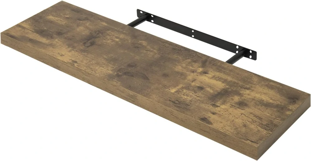 WOLTU RG9318hov Nástěnná police 80 x 23 x 8,8 cm Hnědá rustikální