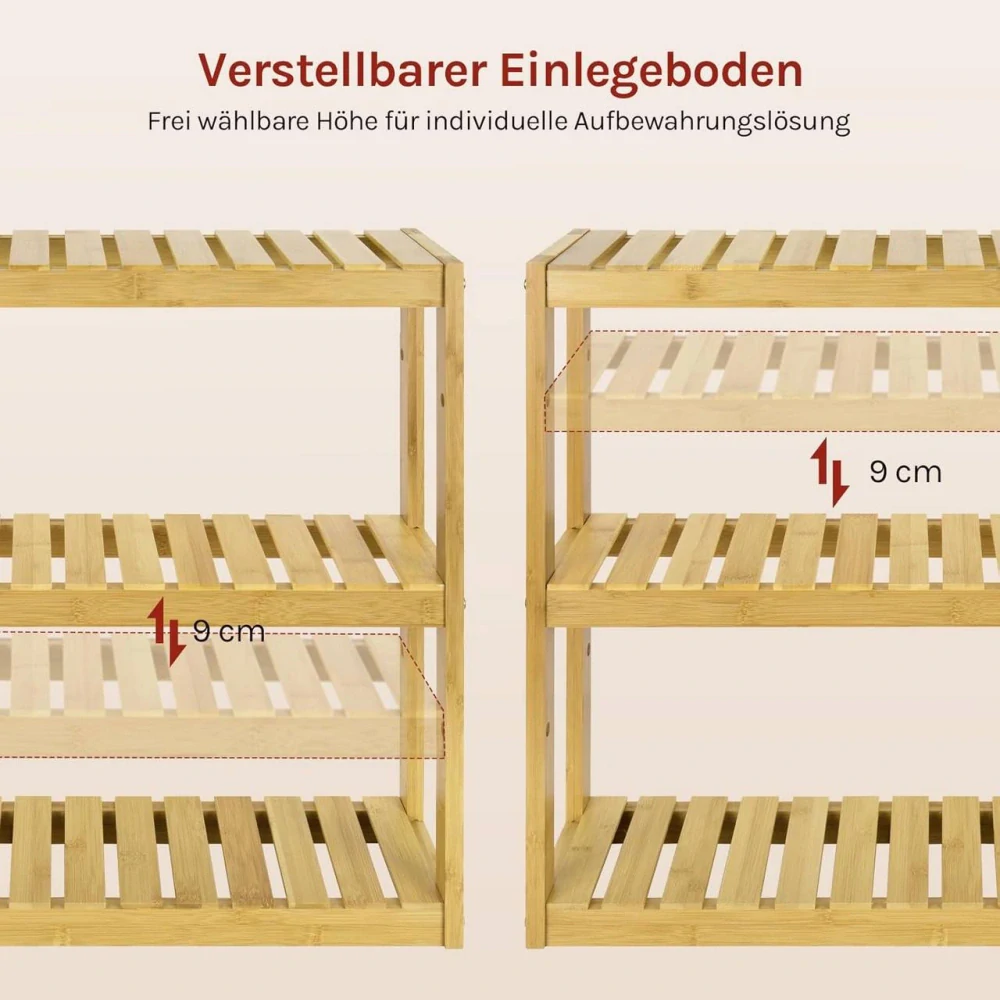 WOLTU Bambusová koupelnová police Stojací police Kuchyňská police Přírodní