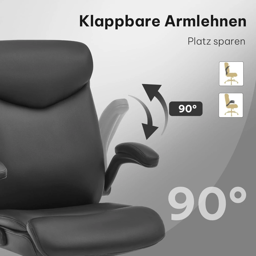 Kancelářská židle, ergonomická počítačová židle se skládací loketní opěrkou
