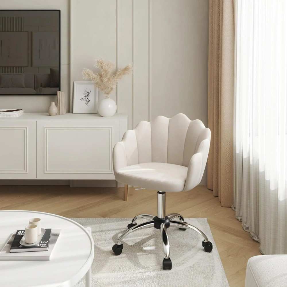 Kancelářská židle WOLTU Homeoffice BS152cm Ergonomická sametová s opěradlem ve tvaru okvětního lístku