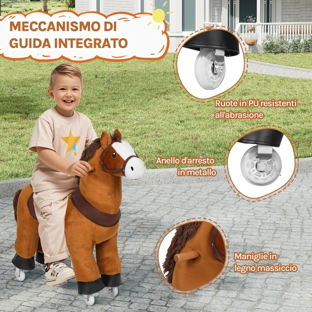 WOLTU Houpací kůň na kolečkách pro děti