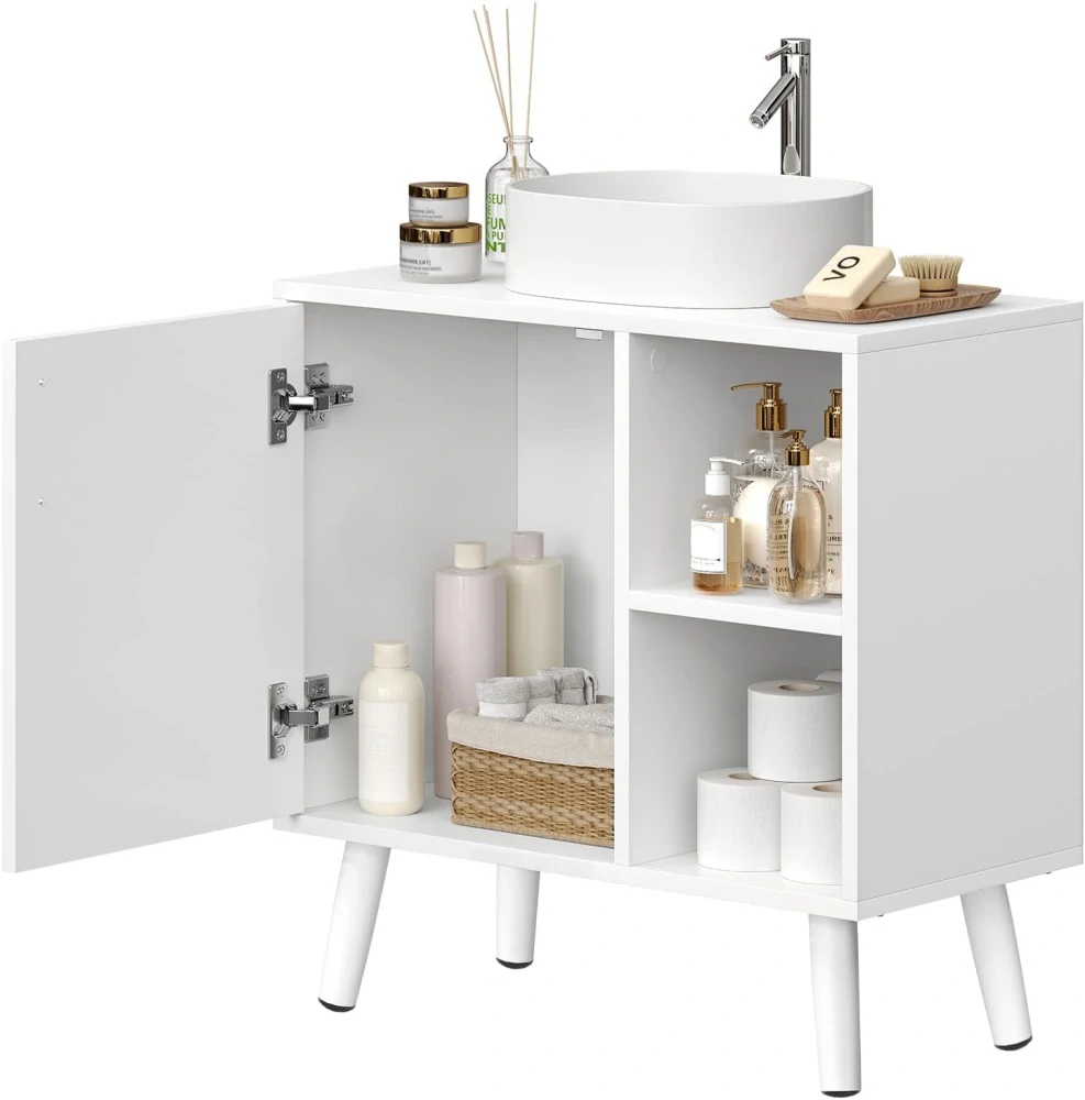 EUGAD Umyvadlová skříňka s dvířky, Bílá, 60 x 30 x 60 cm