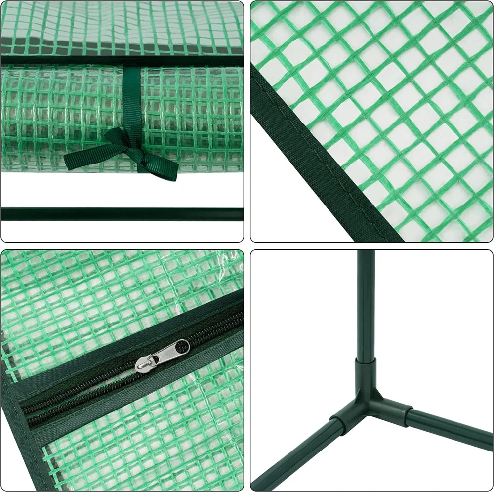 WOLTU Zahradní skleník PE poloprůhledný 130x60x50cm 130g/m² vodotěsný odolný proti povětrnostním vlivům zelený