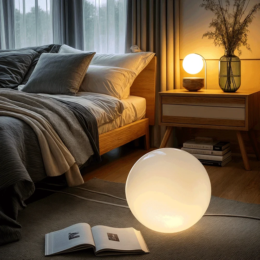 Moderní kulatá LED zahradní lampa 15 x 15 cm