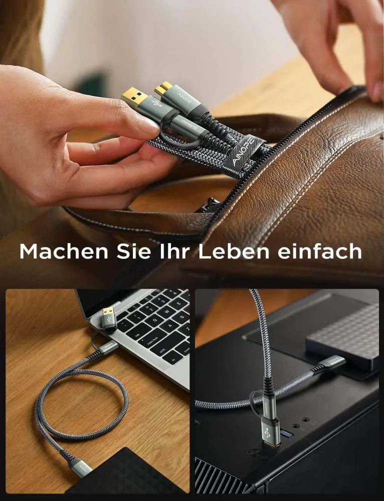Kabel AINOPE USB A/C na Micro B