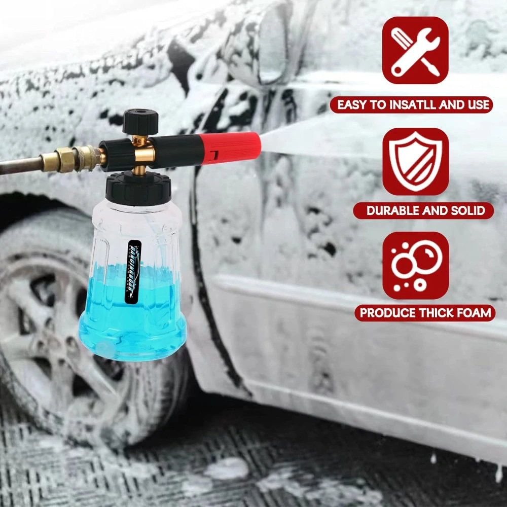 DANCINGBOAR Foam Cannon Kompatibilní s 1/4 rychloupínací tlakovou myčkou, 1l