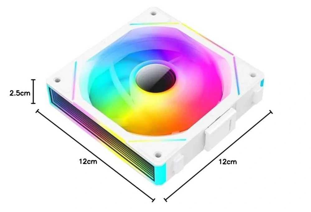 TZMRIT ventilátor RGB s reverzním průtokem