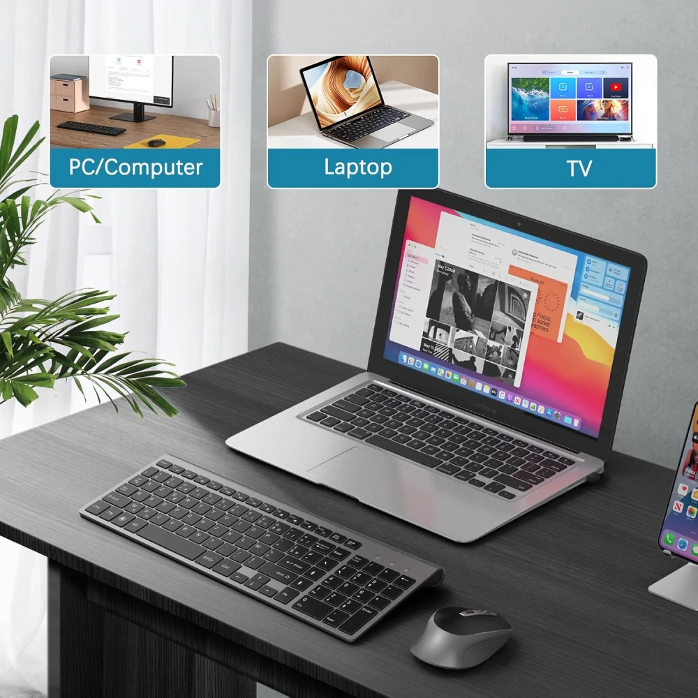 Bezdrátová klávesnice JOYACCESS Myš, 2,4 GHz bezdrátová klávesnice AZERTY