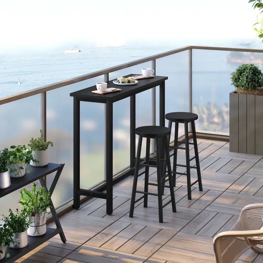 WOLTU BT17sz 1x Barový stůl Bistro stůl Barový stůl Jídelní stůl, kovový rám