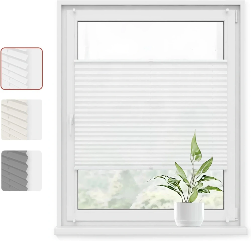 WOLTU® VH5544ws plisovaná roleta 120 x 130 cm, bílá