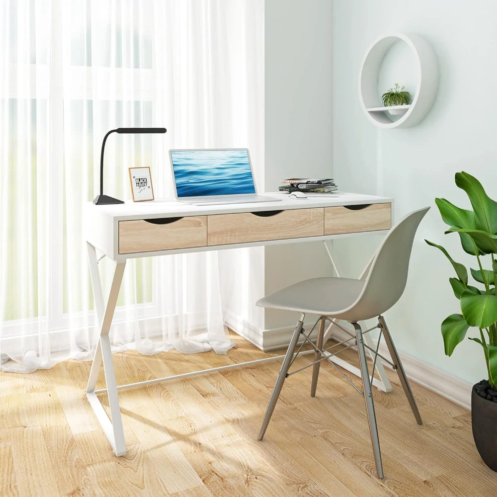 WOLTU TS40ws Psací stůl Počítačový stůl 110x50x75cm,Bílý
