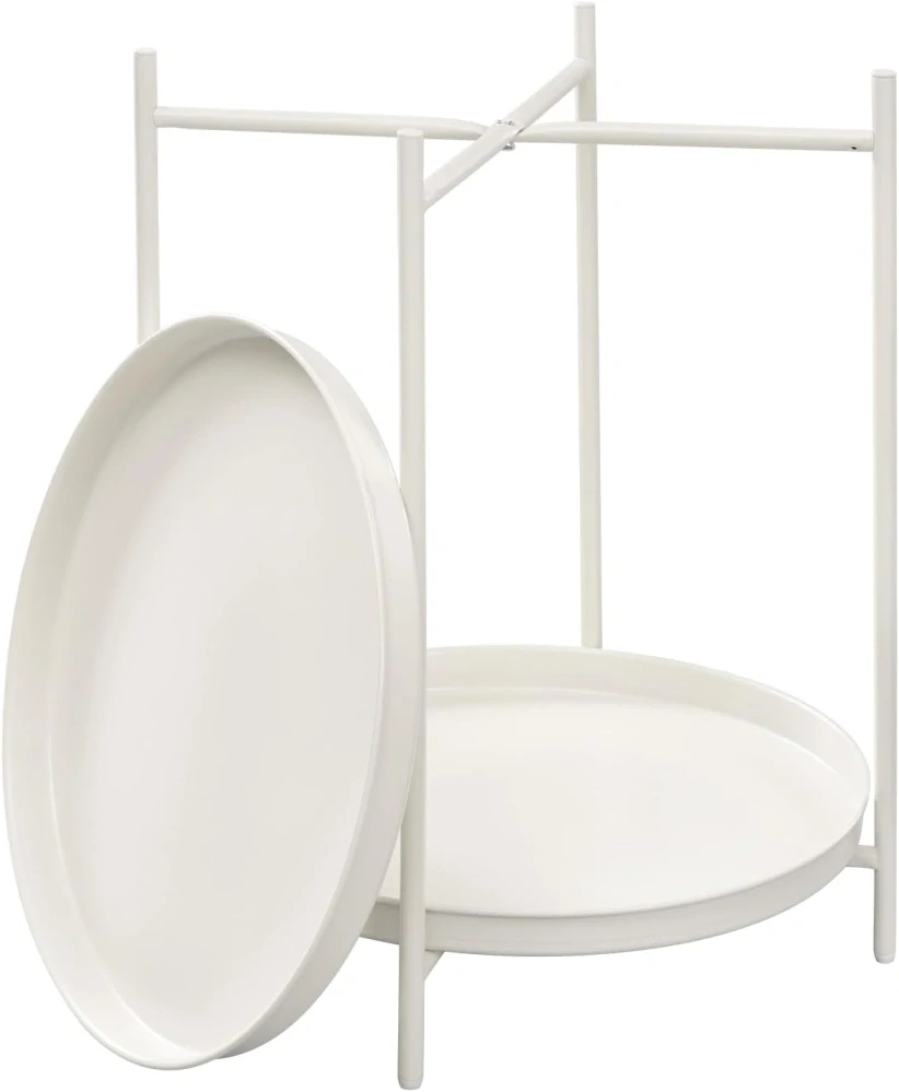 WOLTU kulatý odkládací stolek,44D x 44Š x 53V cm, krémová