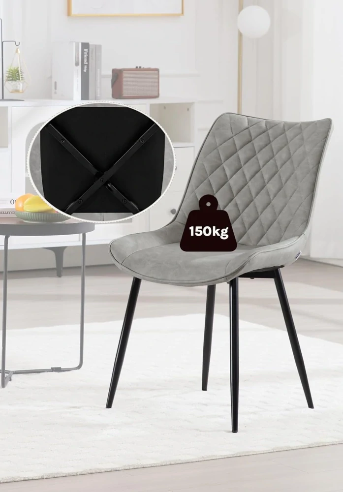 WOLTU BH210gr-2 Sada 2 jídelních židlí