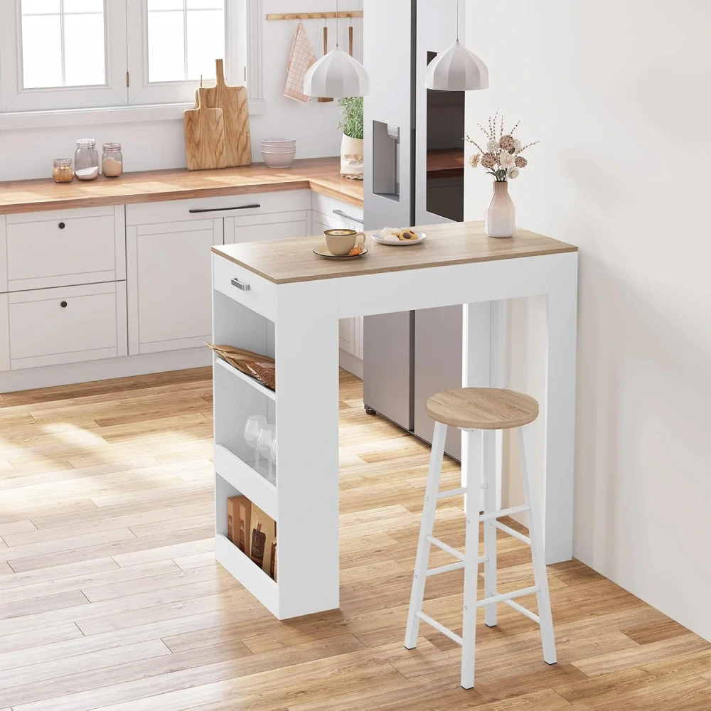 WOLTU vysoký stůl barový stůl 100x100x50 cm