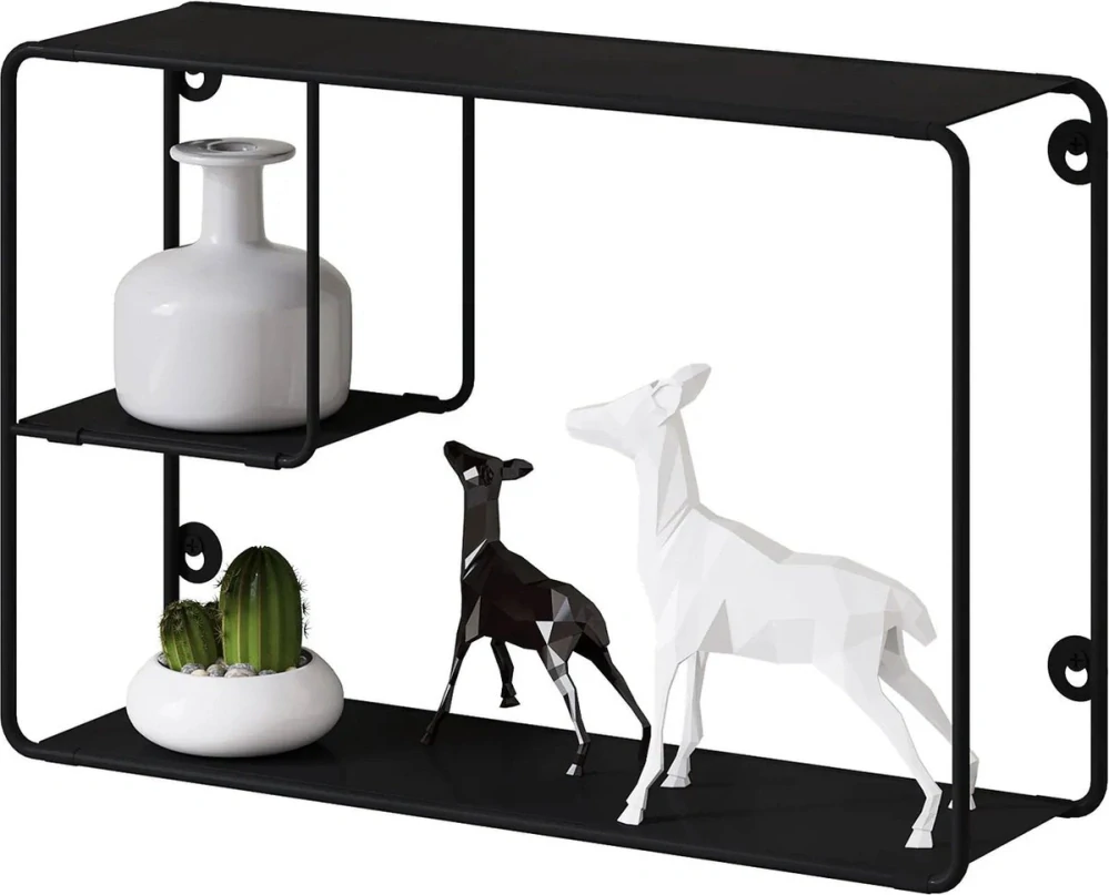 Nástěnná police - Industrial - Metal - Black