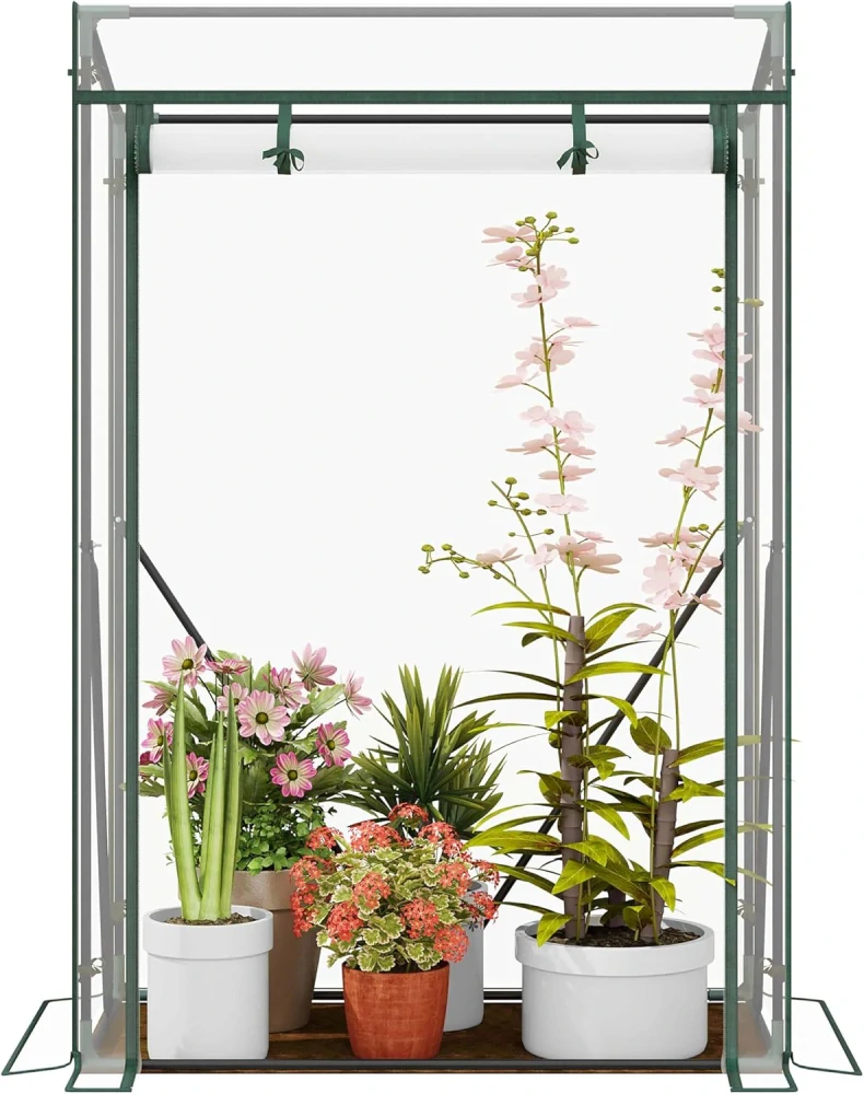 WOLTU Fóliový skleník Rajčatový skleník 100 x 50 x 150/136 cm