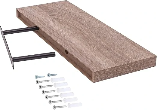 EUGAD 0114QJ nástěnná police, police na knihy 40 x 23 x 3,8 cm, žlutý dub