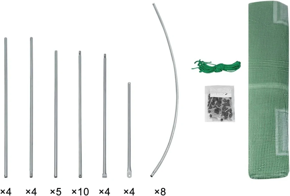 Skleník WOLTU 300x200x200cm, skleník s fólií, rajský stan s dveřmi se 6 okny
