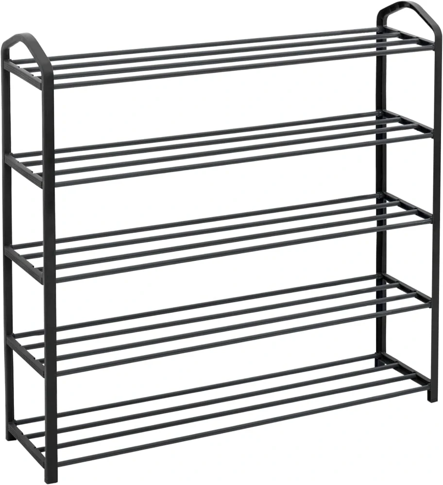 WOLTU SR0023sb5 Stojan na boty s 5 policemi na 20 párů bot, XXL stojan, 79 x 19,5 x 79 cm, šedý