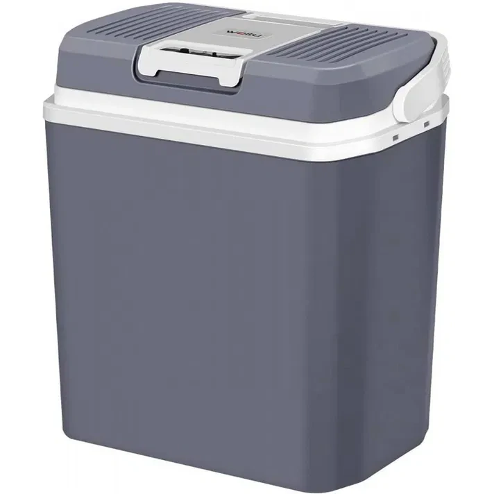 Termoelektrický přenosný chladič Woltu 22L vyrobený z polypropylenu s šedým povrchem