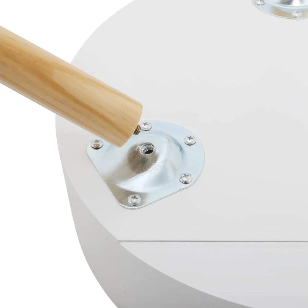 WOLTU noční stolek kulatý 38 x 38 x 47 cm bílá TS156ws