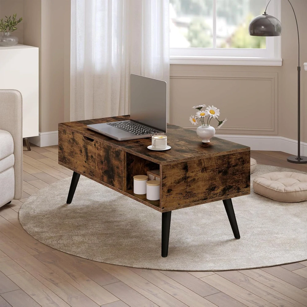 WOLTU BTS26vbn Zvedací konferenční stolek 100 x 50 x (43 – 57) cm