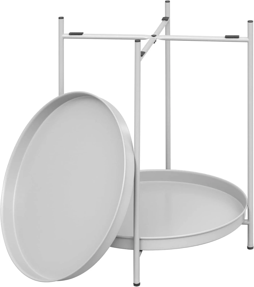 WOLTU Kulatý odkládací stolek, konferenční stolek s úložným prostorem