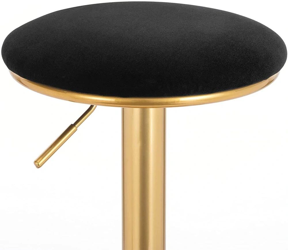 Sada 2 barových židlí s podnožkou, ergonomické, výškově nastavitelné, samet