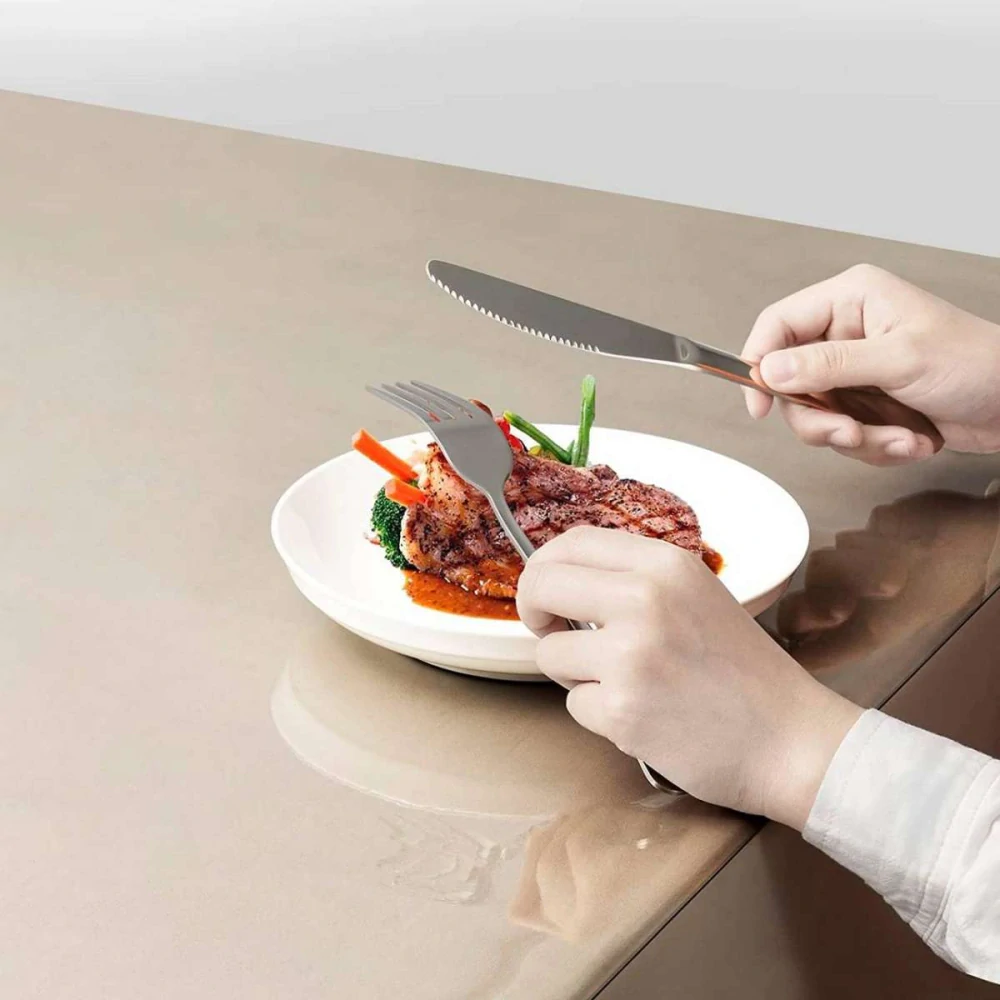 WOLTU ubrus voděodolný průhledný PVC ubrus obdélníkový potah na stůl 70x110cm