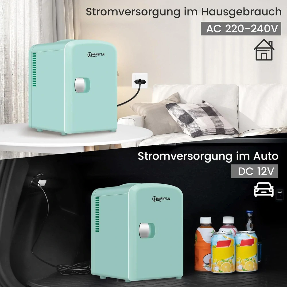 WANNYTON Mini lednička 4L, mini chladicí box s funkcí chlazení/ohřevu