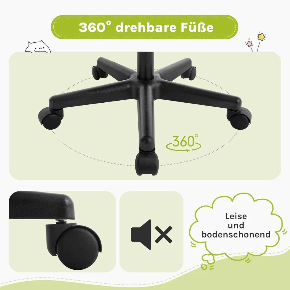 Dětská kancelářská židle K0008BS, ergonomická otočná židle, výškově nastavitelná