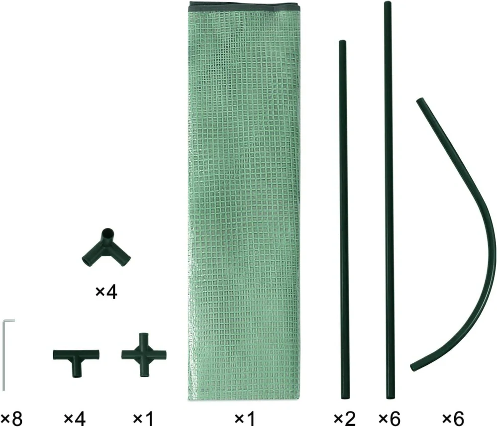 WOLTU Zahradní skleník PE poloprůhledný 130x60x50cm 130g/m² vodotěsný odolný proti povětrnostním vlivům zelený